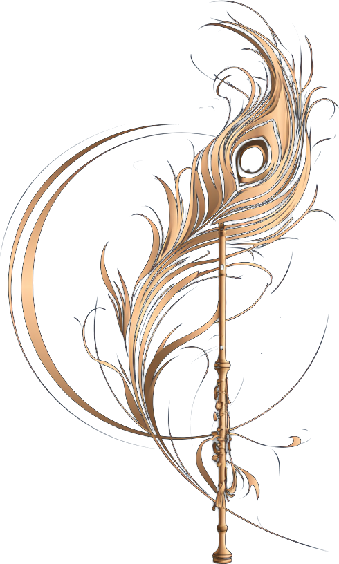 Peacock feather and flute — a cultural emblem of the community